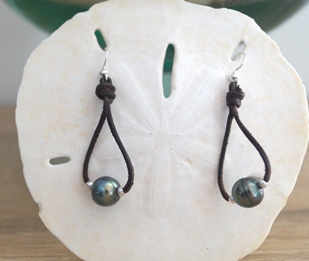 Boucles d'oreilles perles de Tahiti et argent 925 - Fiona