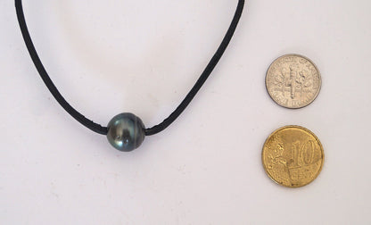 Collier en perle de Tahiti fermoir agate noire - Swann