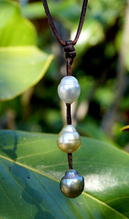 Collier dégradé de perles de Tahiti et Australiennes - Wanda