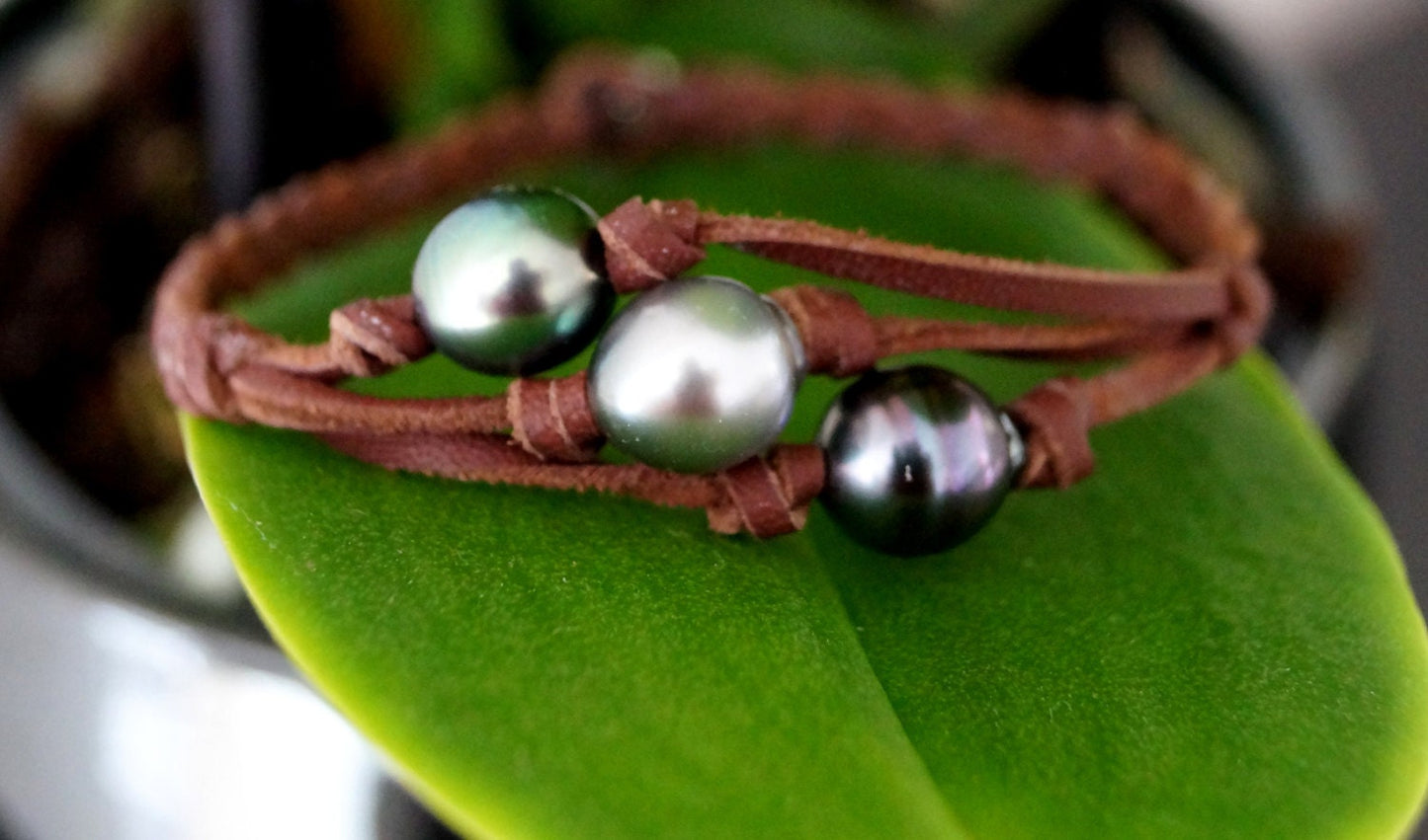 Bracelet trio de perles de Tahiti - Kaia
