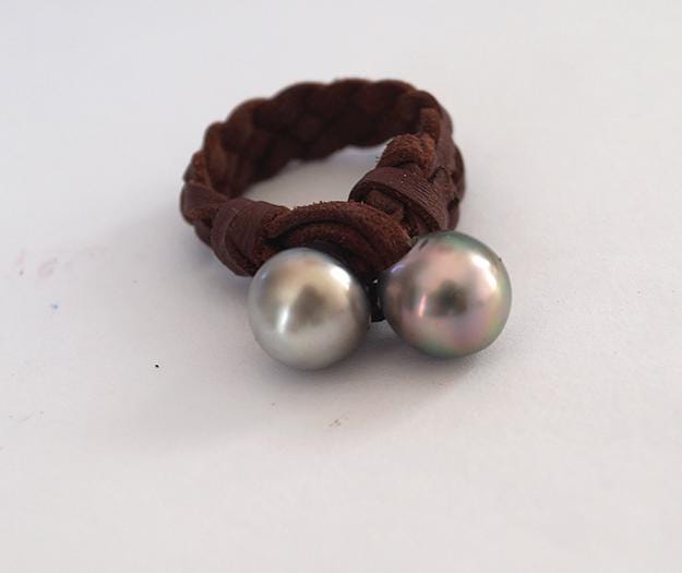 Bague duo de perle de Tahiti et Australienne - Eden