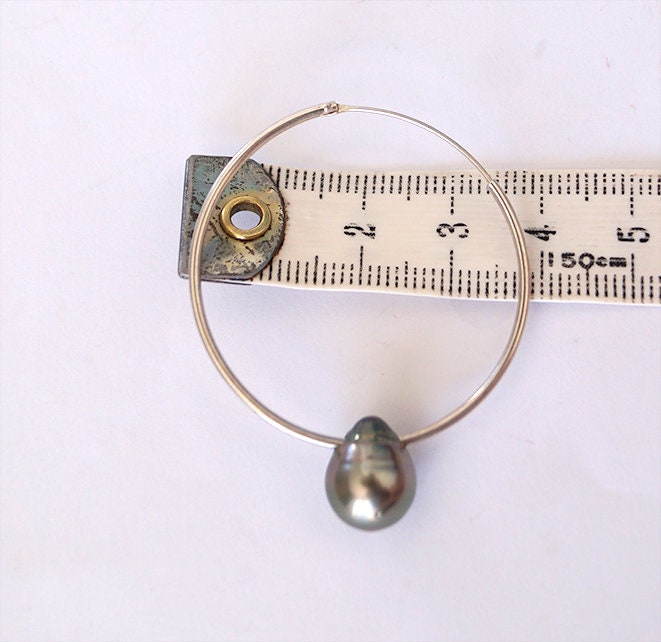 Boucles d'oreilles créoles avec perle de Tahiti créoles - Ode