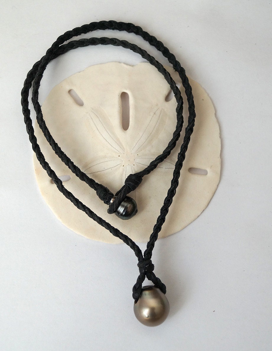 Collier ras de cou tressé fin et perle de Tahiti - Dana