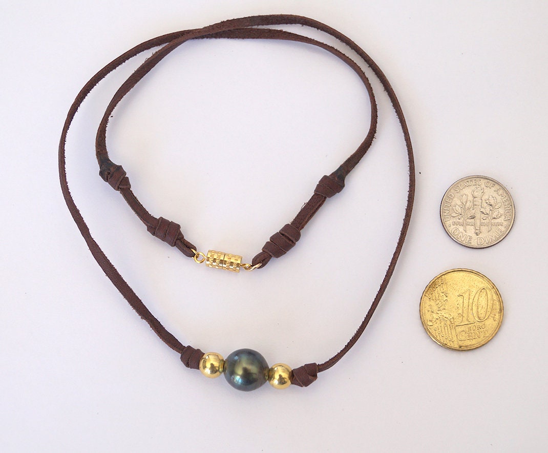 Collier perle de Tahiti avec fermoir or 14k - Iris