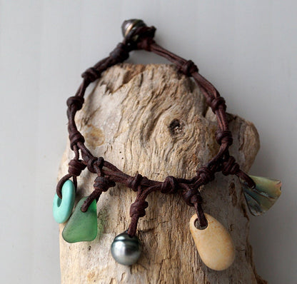 Bracelet trésors de la mer et sa perle de Tahiti - Oxane