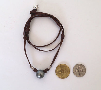 Collier en perle de Tahiti et perles argent - Dan