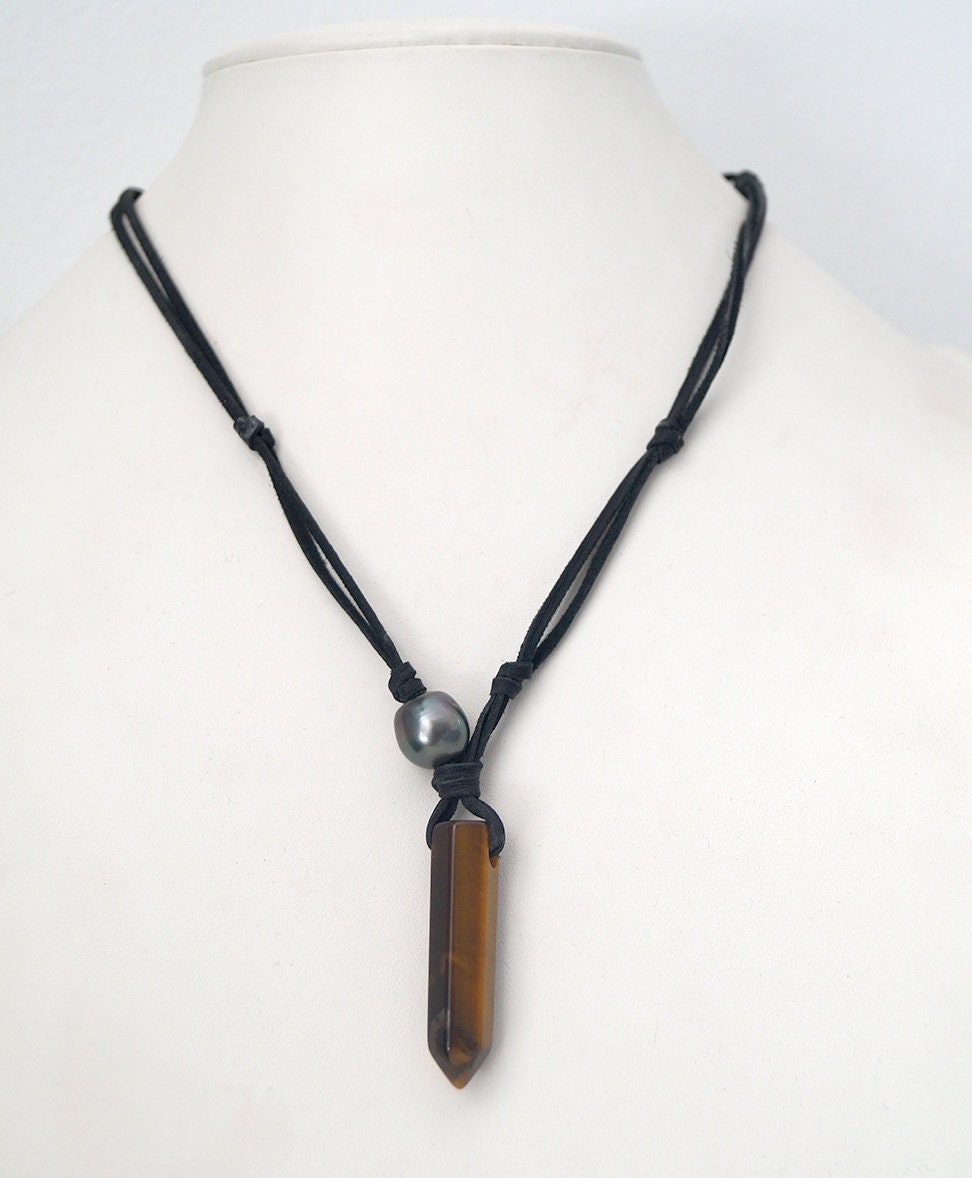 Tahitian Pearl Necklace - Pointed Pendant - Stan