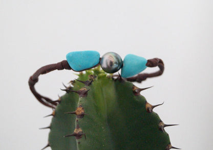 Bracelet perle de Tahiti et pépites turquoise - Talia