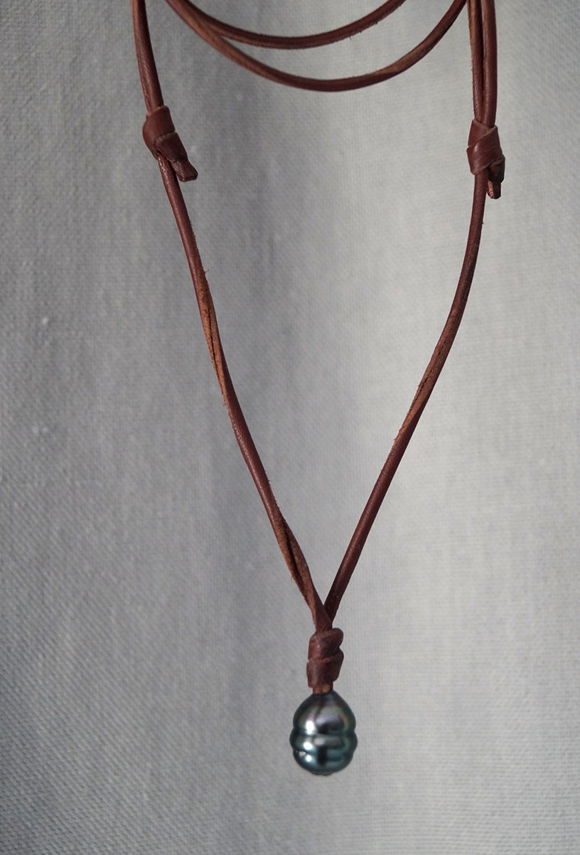 Collier coulissant avec pendentif en perle de Tahiti - Anto