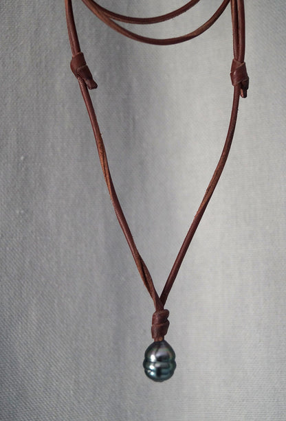 Collier coulissant avec pendentif en perle de Tahiti - Anto