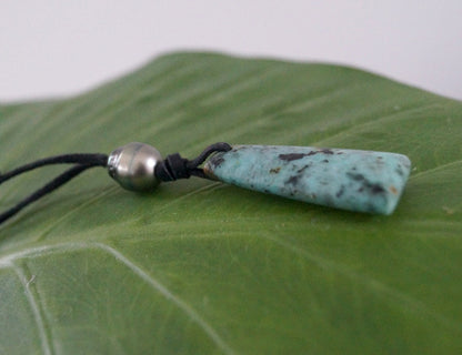 Tahitian Pearl Necklace - Lapis Lazuli Pendant - Turquoise - Marco