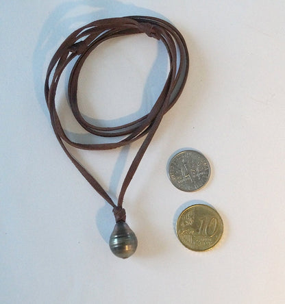 Collier coulissant avec pendentif en perle de Tahiti - Anto