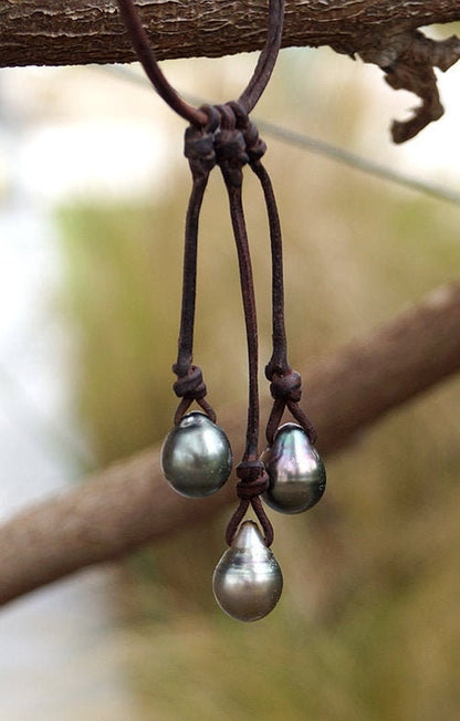 Collier ras de cou avec perles de Tahiti en grappe - Harper