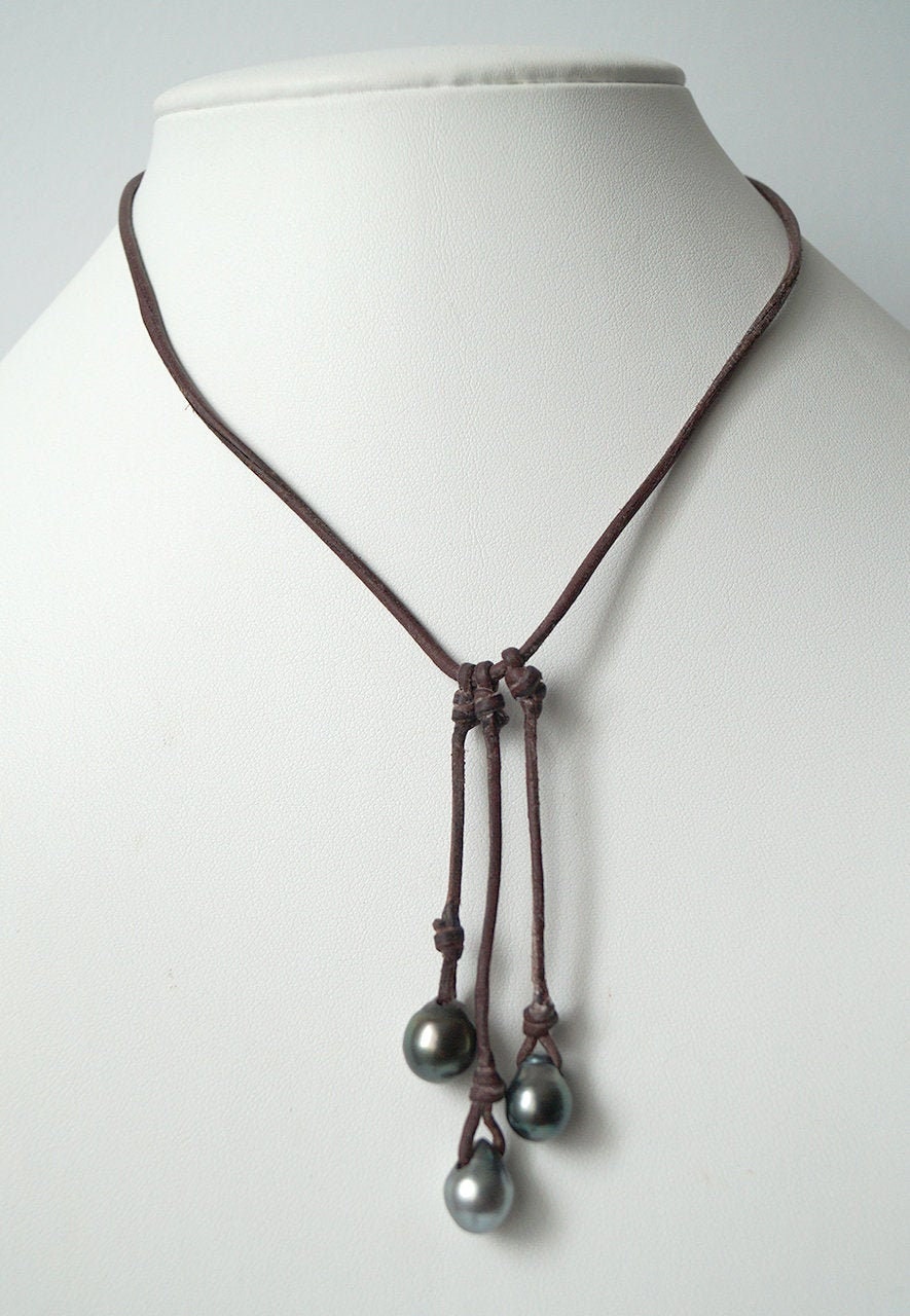 Collier ras de cou avec perles de Tahiti en grappe - Harper