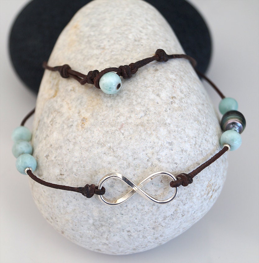 Tahitian Pearl Necklace - Larimar Choker - Anya