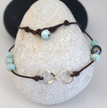 Tahitian Pearl Necklace - Larimar Choker - Anya