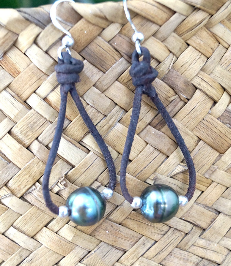 Boucles d'oreilles perles de Tahiti et argent 925 - Fiona
