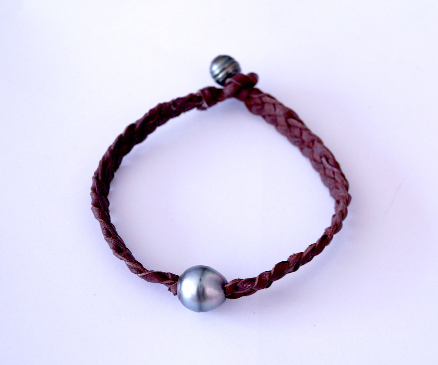 Bracelet tressé 4 brins et perle de Tahiti - Josh
