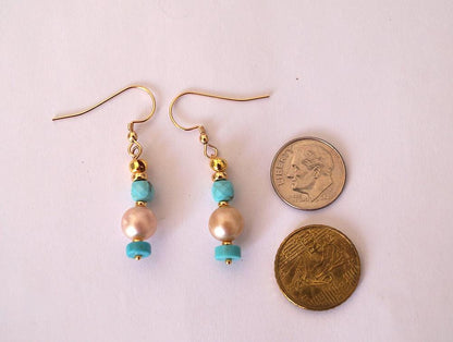 Boucles d'oreilles perle dorée australienne - Selva