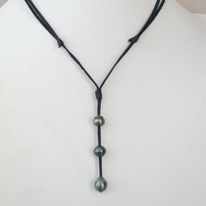 perle noire et cuir