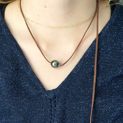 collier perle de culture noire