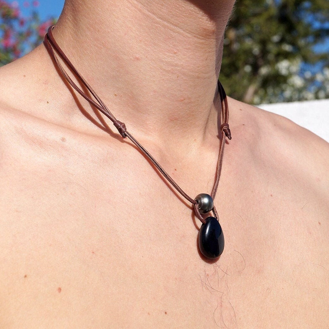 pendentif et perle de Tahiti collier homme