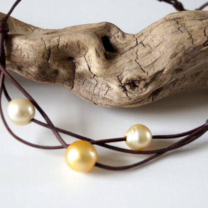 perle et cuir collier femme