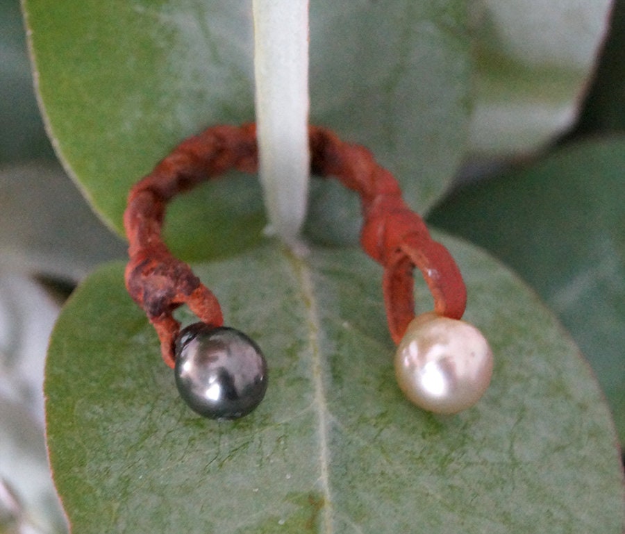 Bague duo de perle de Tahiti et Australienne - Eden