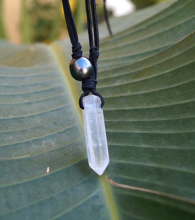 Tahitian Pearl Necklace - Pointed Pendant - Stan