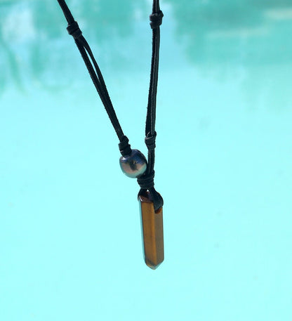 Tahitian Pearl Necklace - Pointed Pendant - Stan