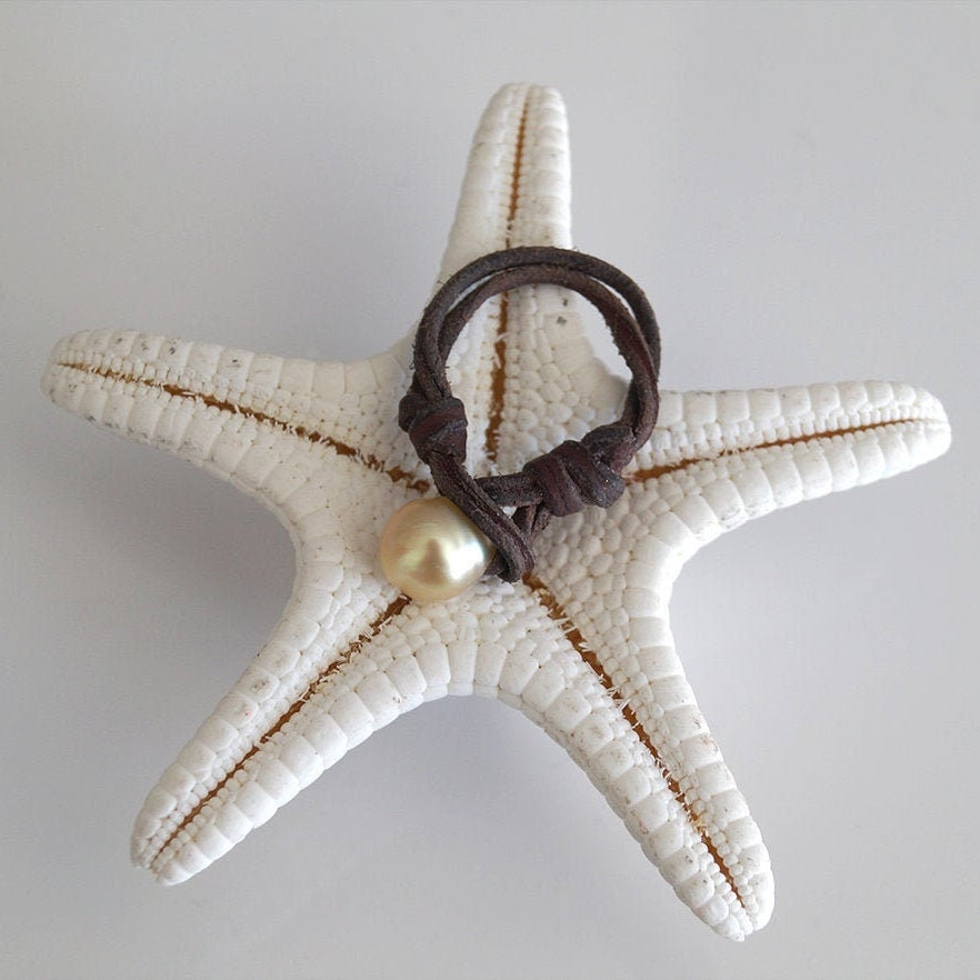 bague perle australienne