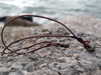 Tahitian Pearl Necklace - Leather - Jack