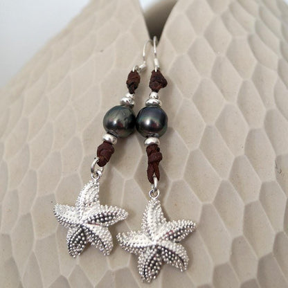 boucle oreille perle Tahiti et argent