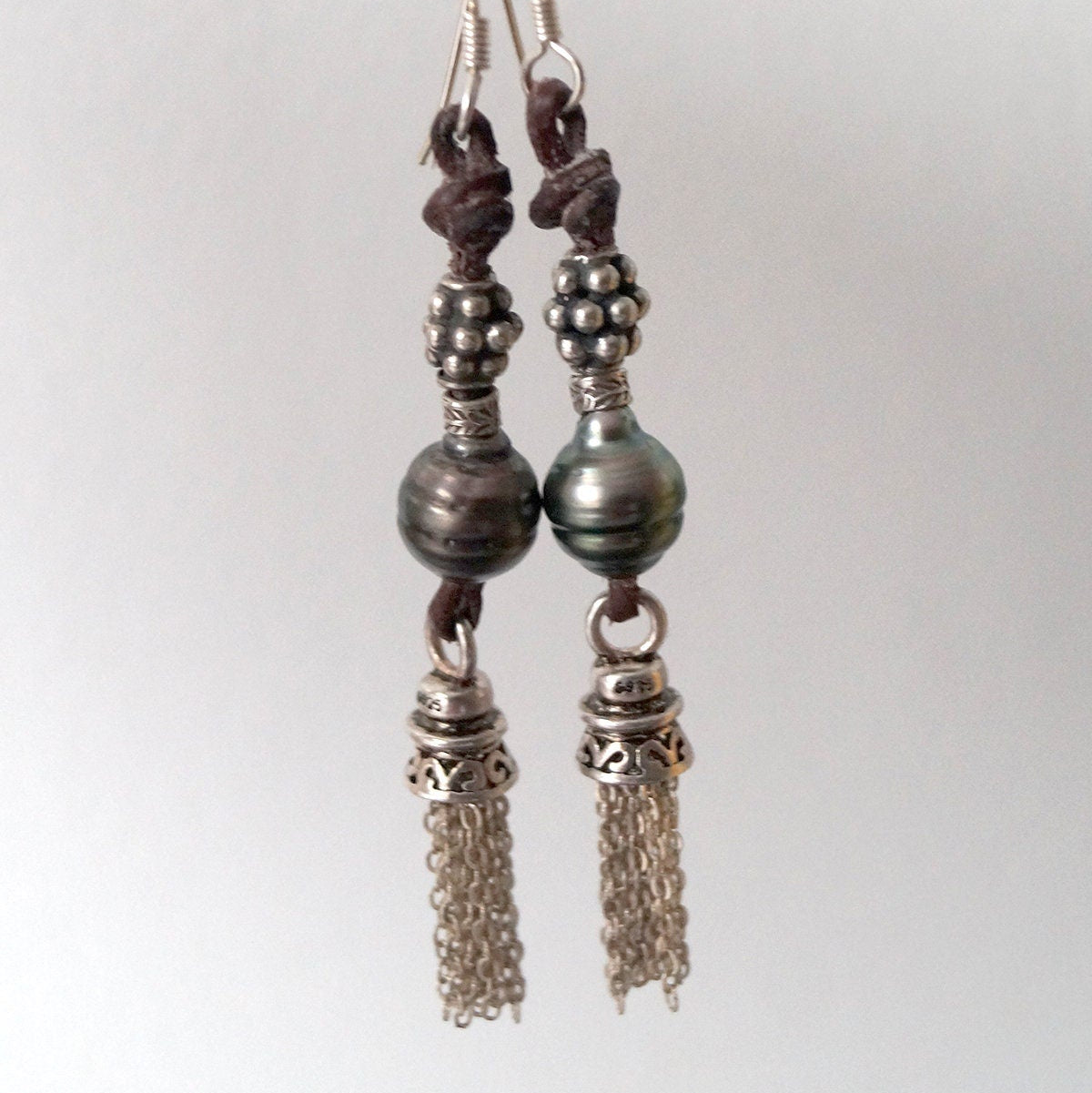 boucle oreille perle et argent