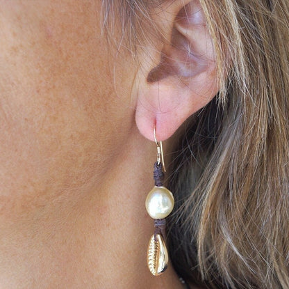 boucle oreille perle doréé