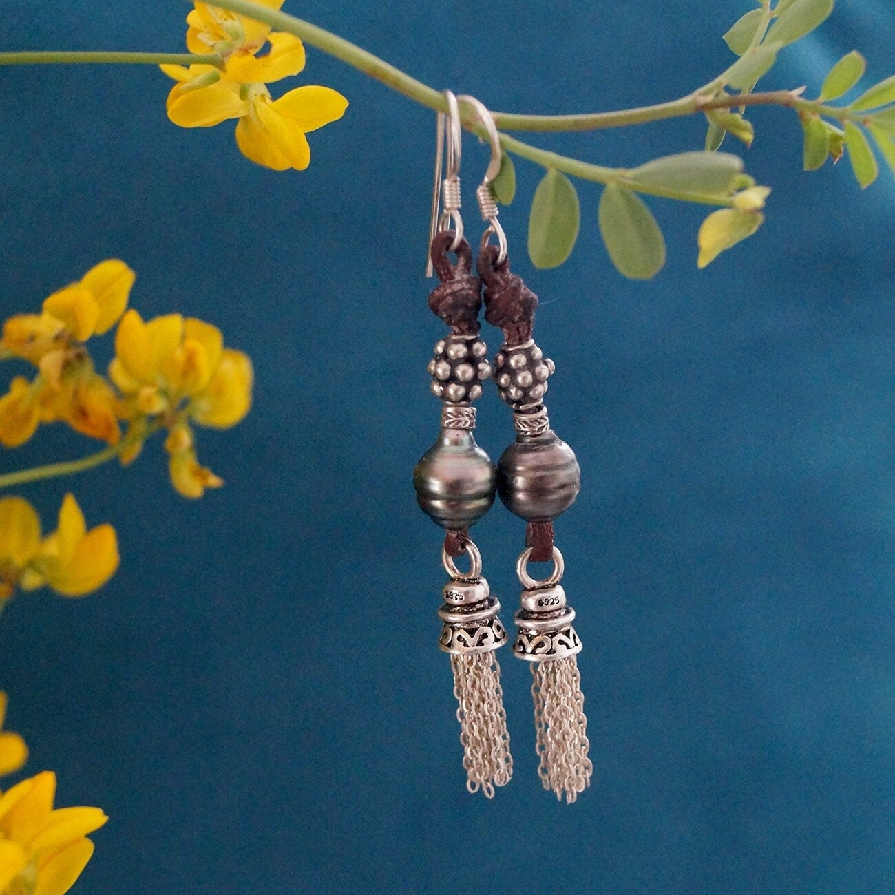 boucle oreille perle  tahiti