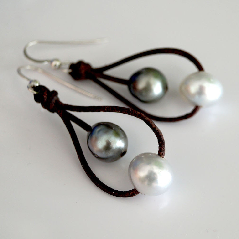 boucle oreille perle noire