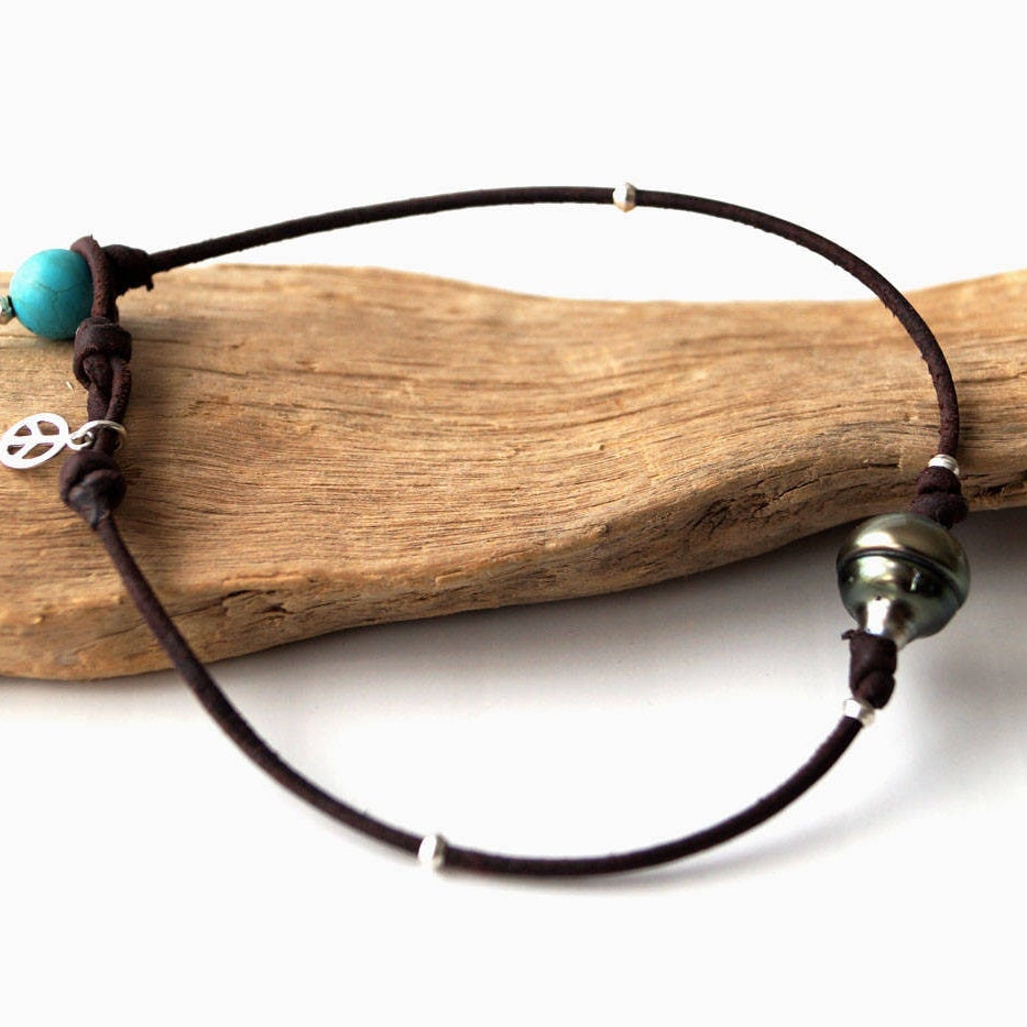 bracelet cheville perle de culture