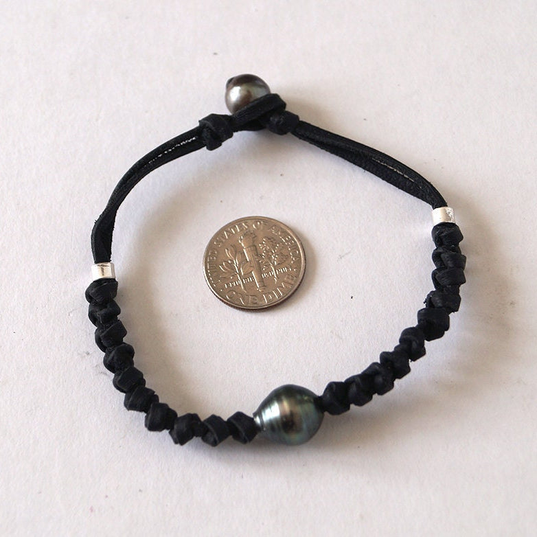 bracelet cuir perle