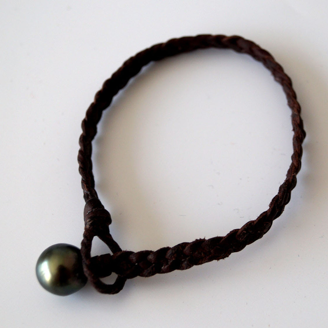 bracelet perle cuir tresse