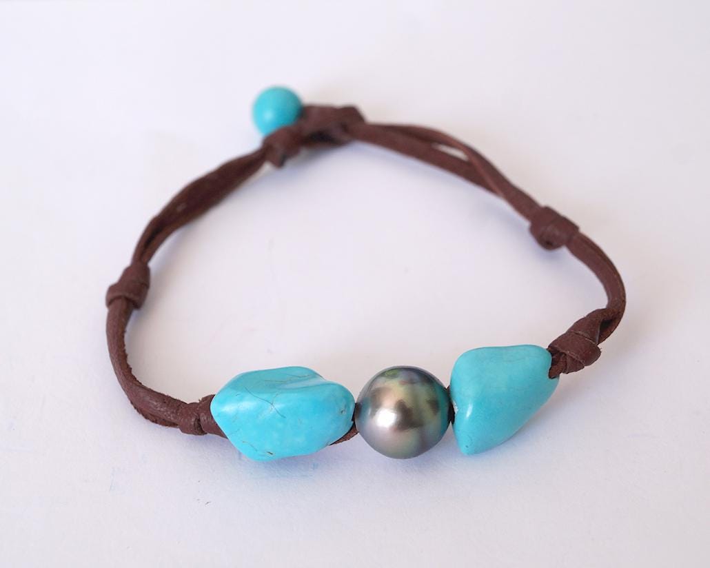 perle de culture et turquoise