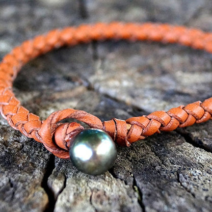 bracelet cuir et perle