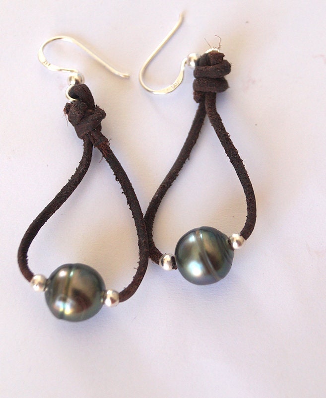 Boucles d'oreilles perles de Tahiti et argent 925 - Fiona
