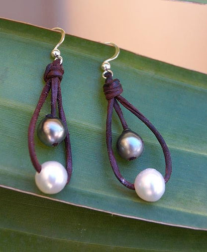 Earring with Tahitian pearls and white Australian pearls - Isia