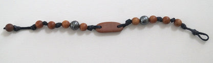 Tahitian Pearl Bracelet - Leather & Sandalwood - Azzo