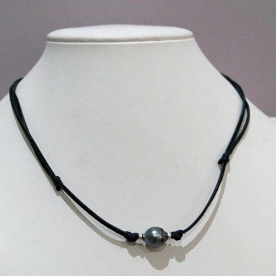 collier homme perle 