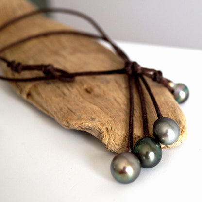 collier femme perles tahii