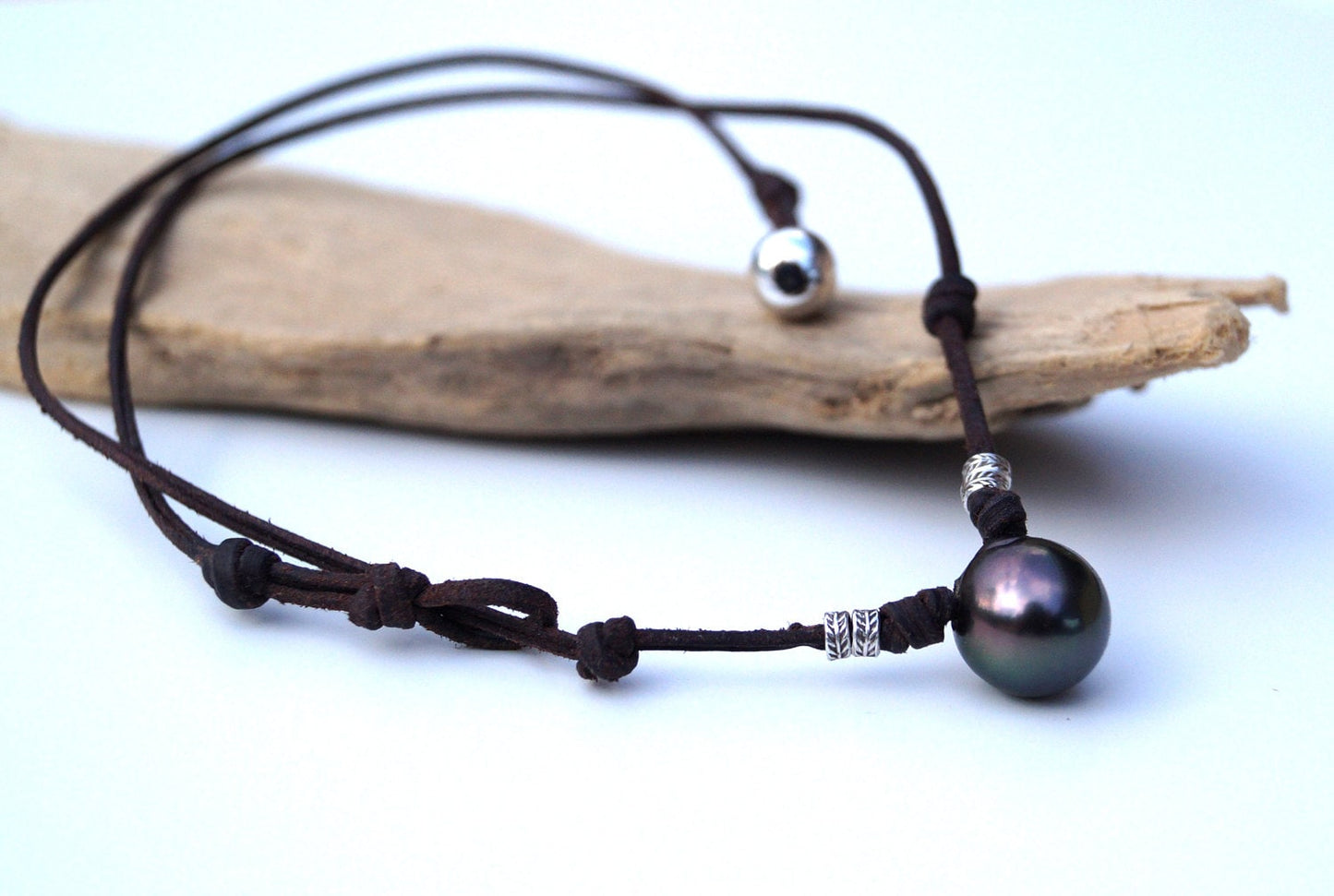 Collier en perle de Tahiti et perles argent - Dan