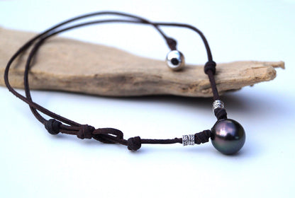 Collier en perle de Tahiti et perles argent - Dan