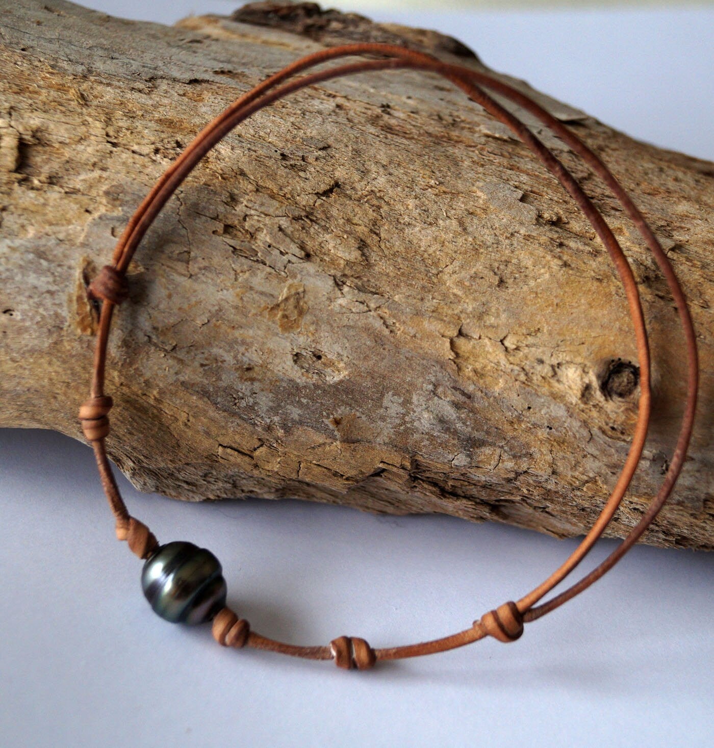 Bracelet de cheville ajustable avec perle de Tahiti - Luan